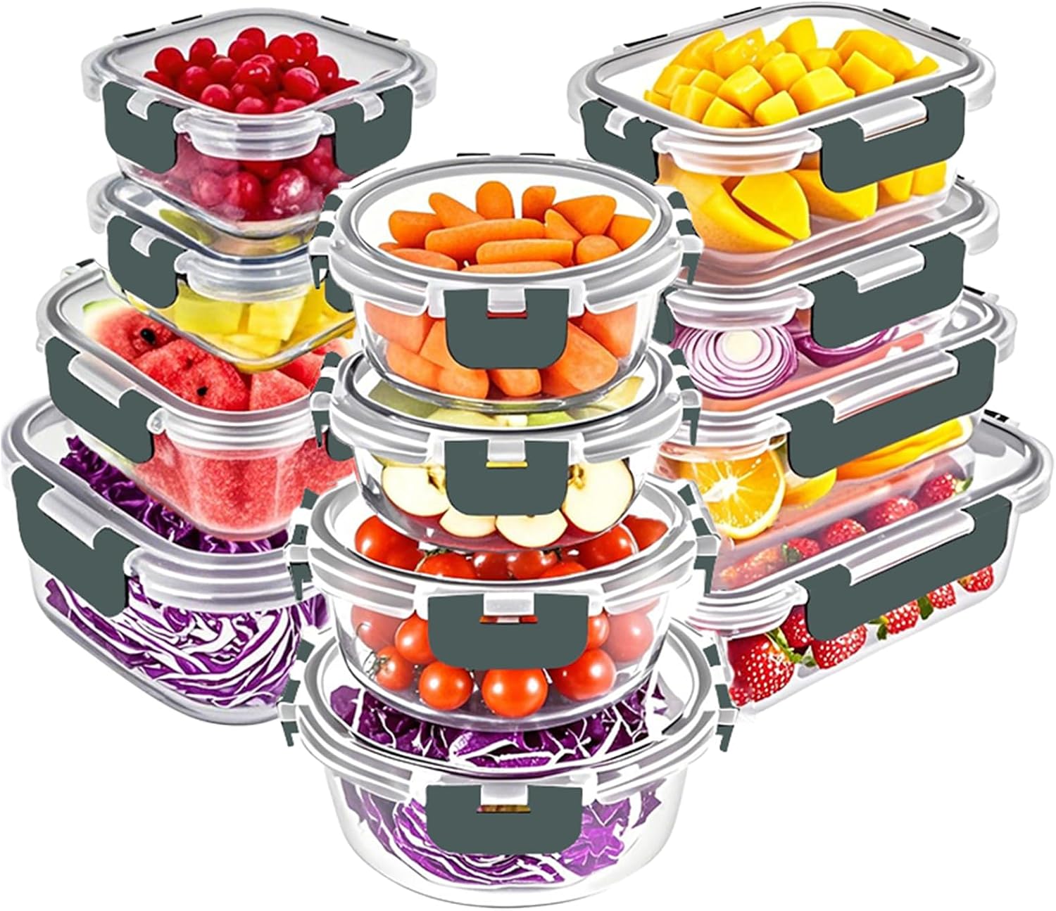 12-Pack Glass Food Storage Set