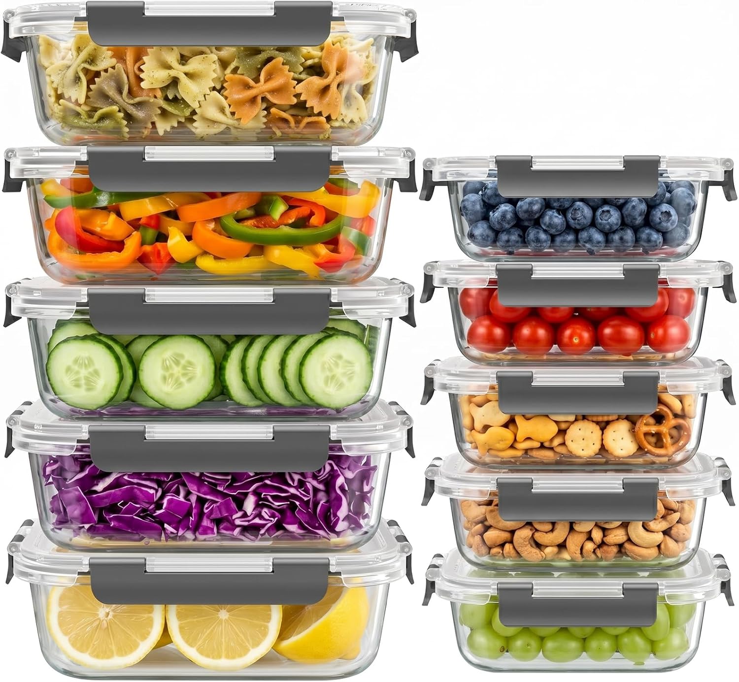 20-Piece Glass Container Set with Lids