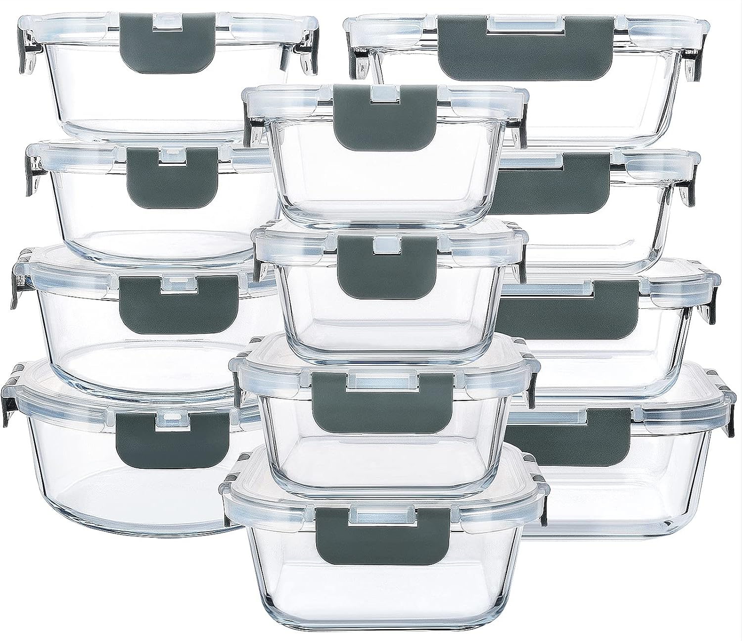 24-Piece Glass Meal Prep Set