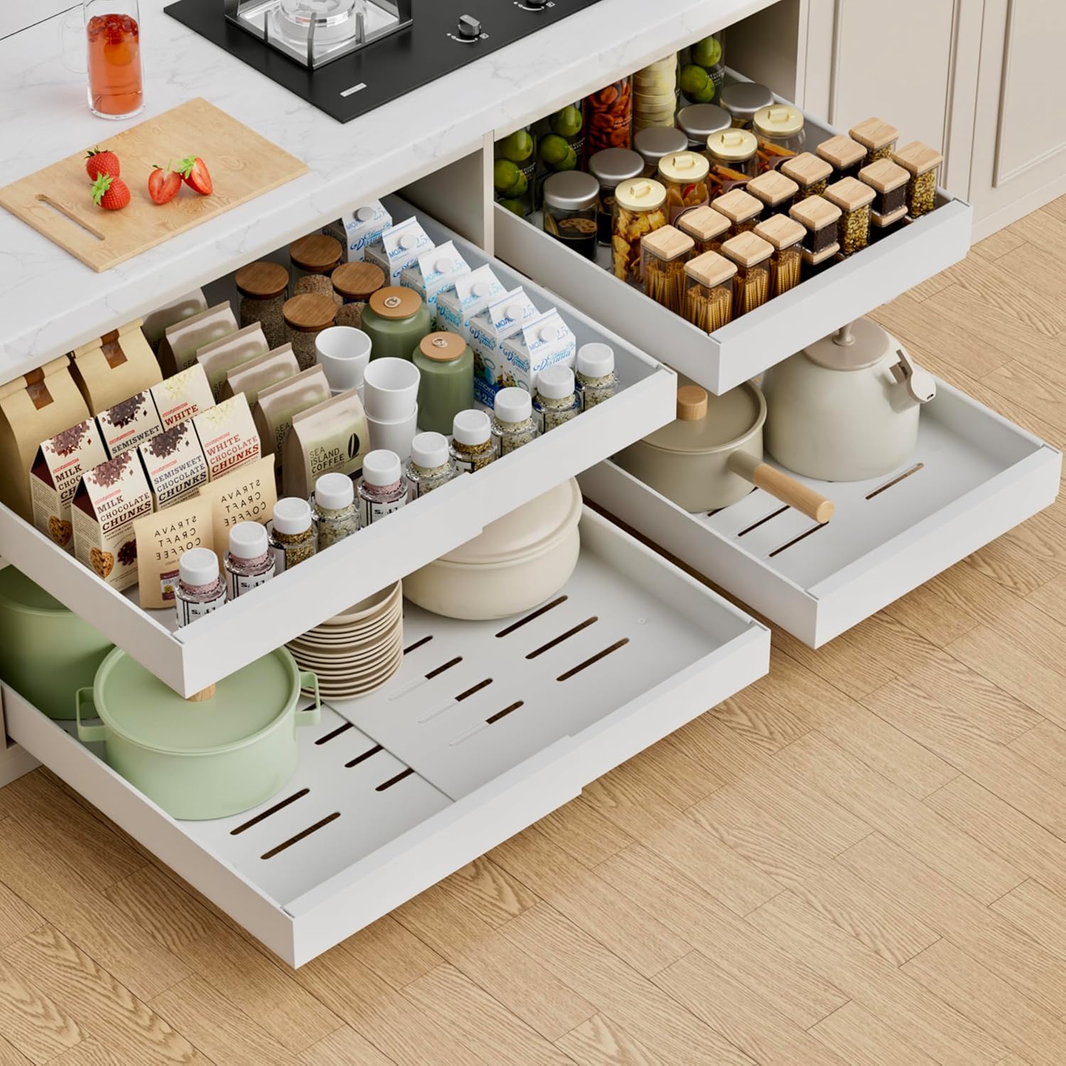 4-Pack Expandable Cabinet Organiser