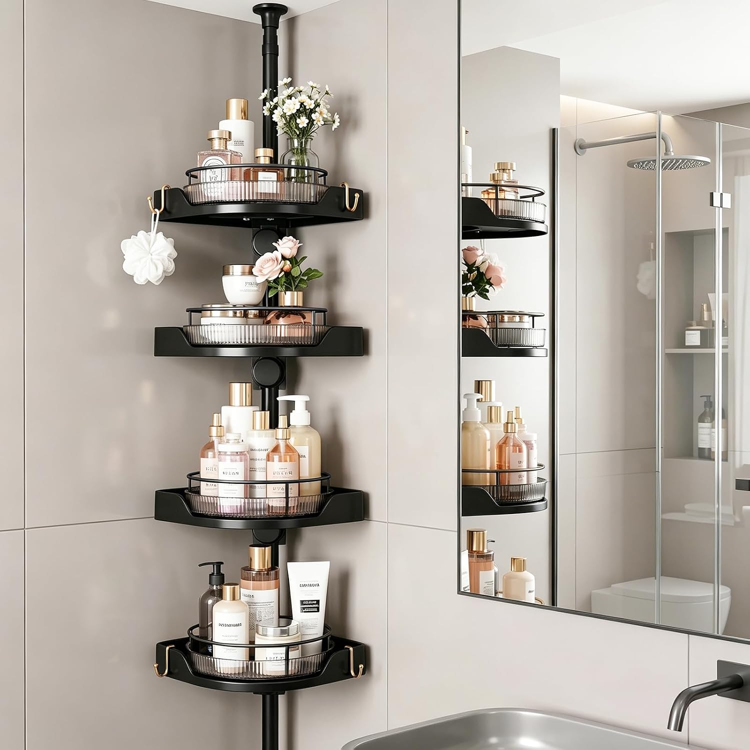 4-Tier Rotating Tension Pole Organiser