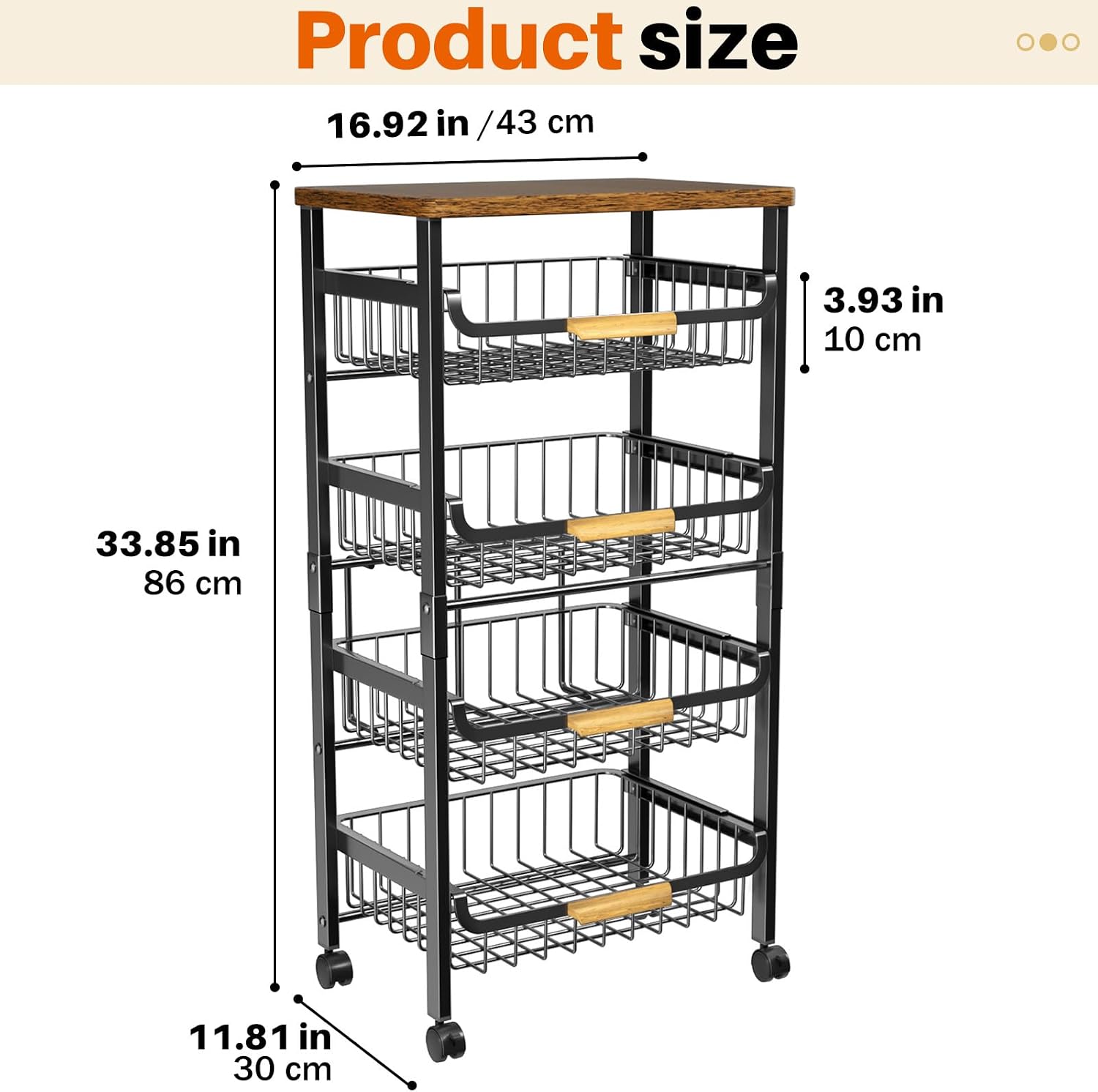 5-Tier Rolling Storage Cart