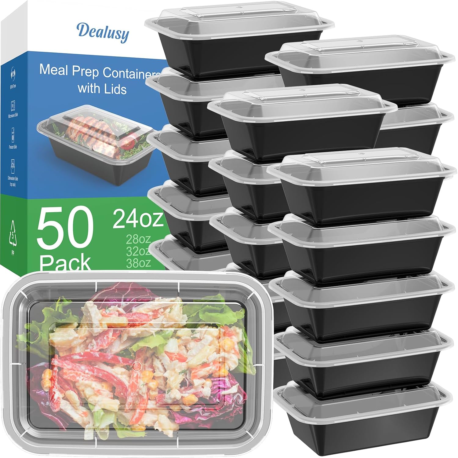 50-Set Meal Prep Containers with Lids