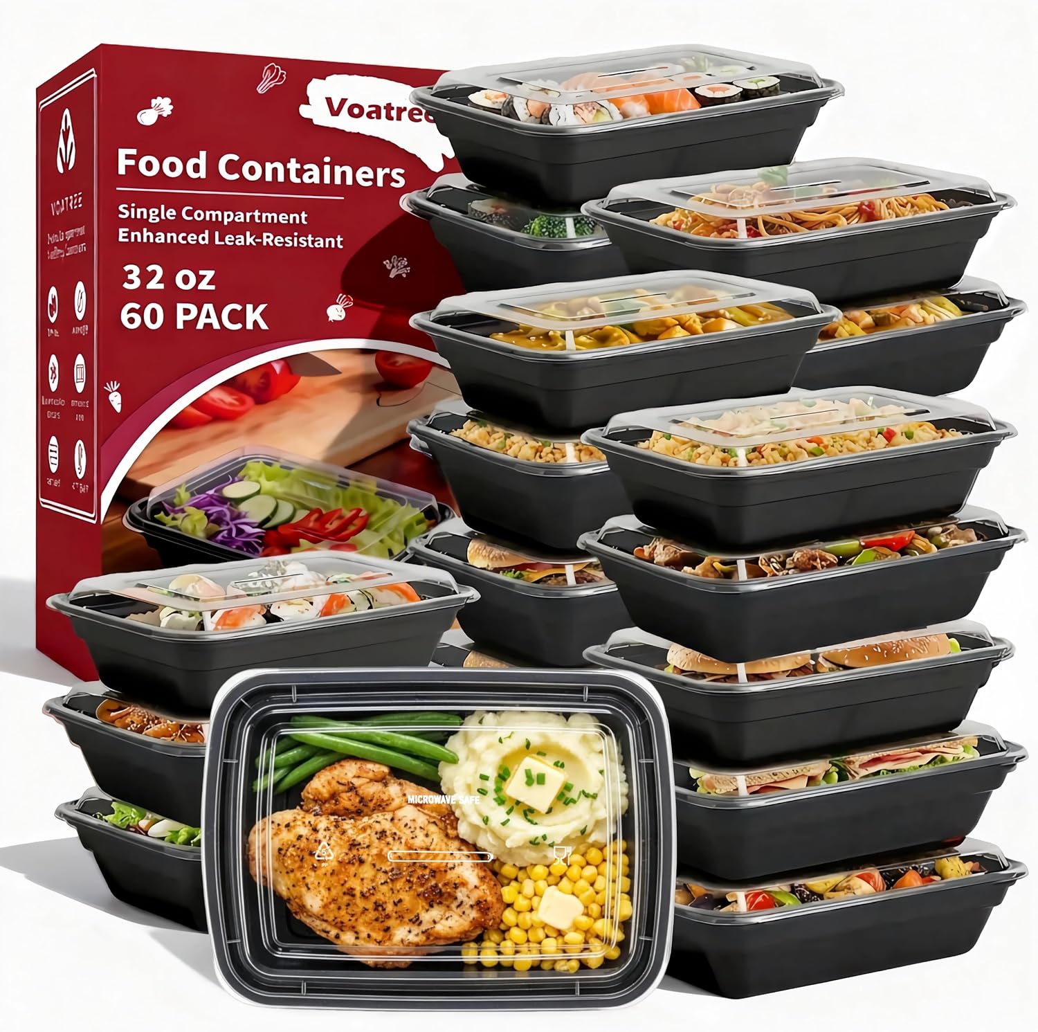 60-Pack Single Compartment Containers