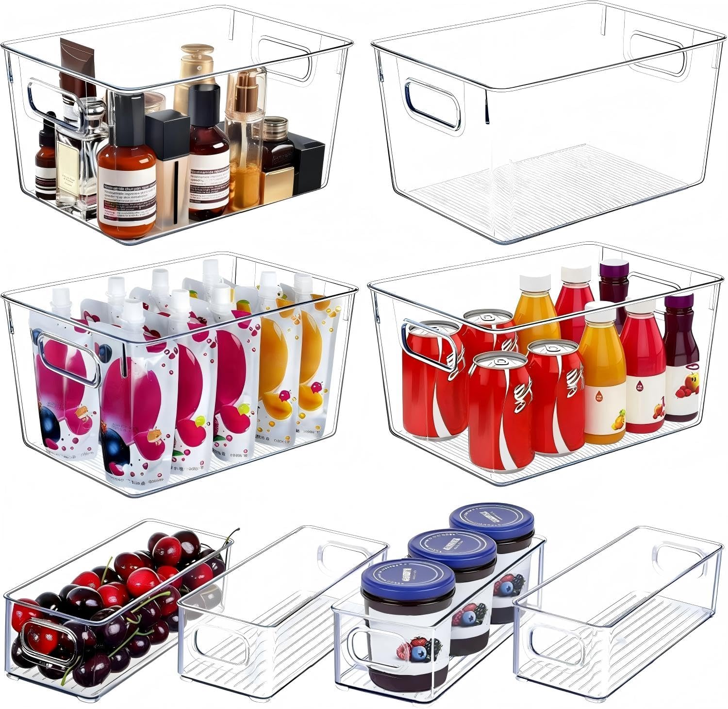 8-Piece Clear Stackable Storage Bins