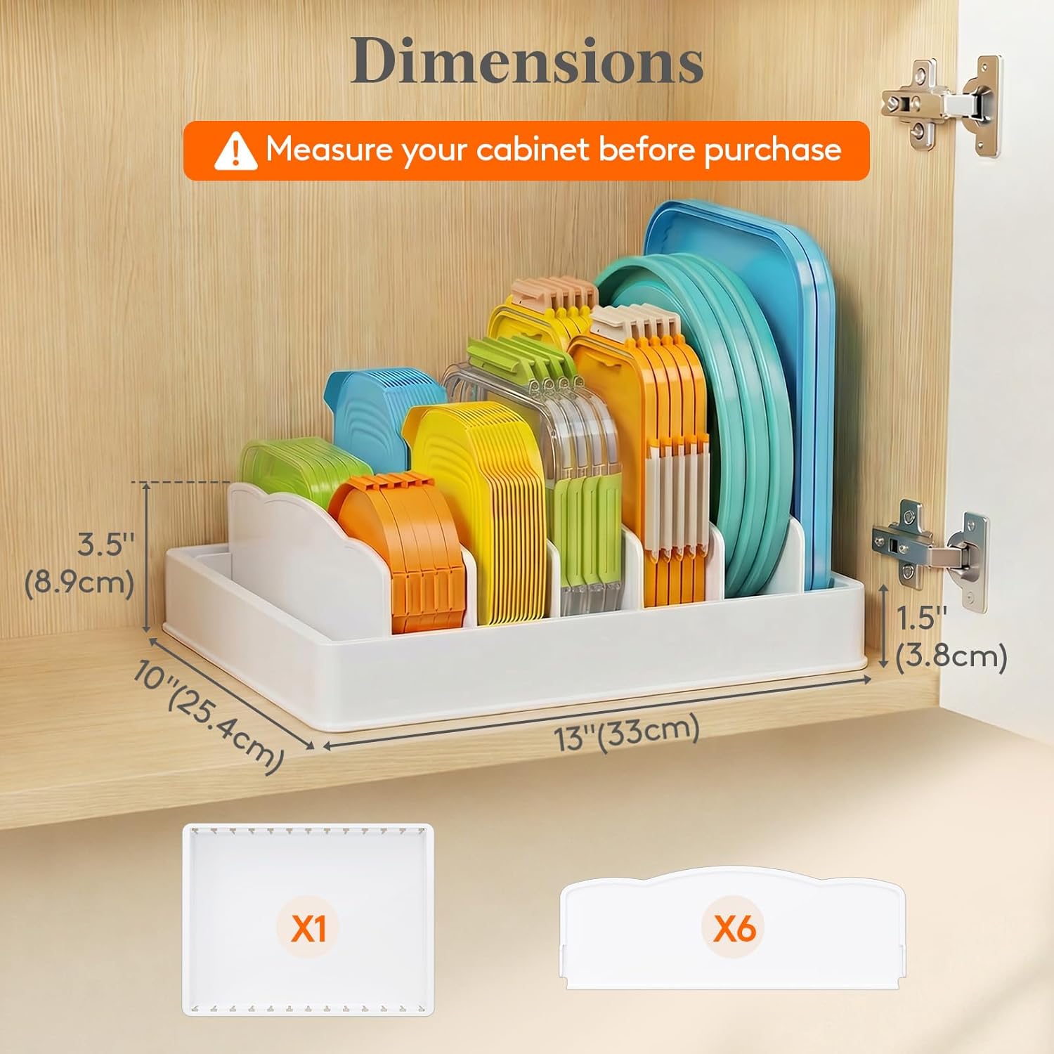 Adjustable Lid Organiser with Dividers