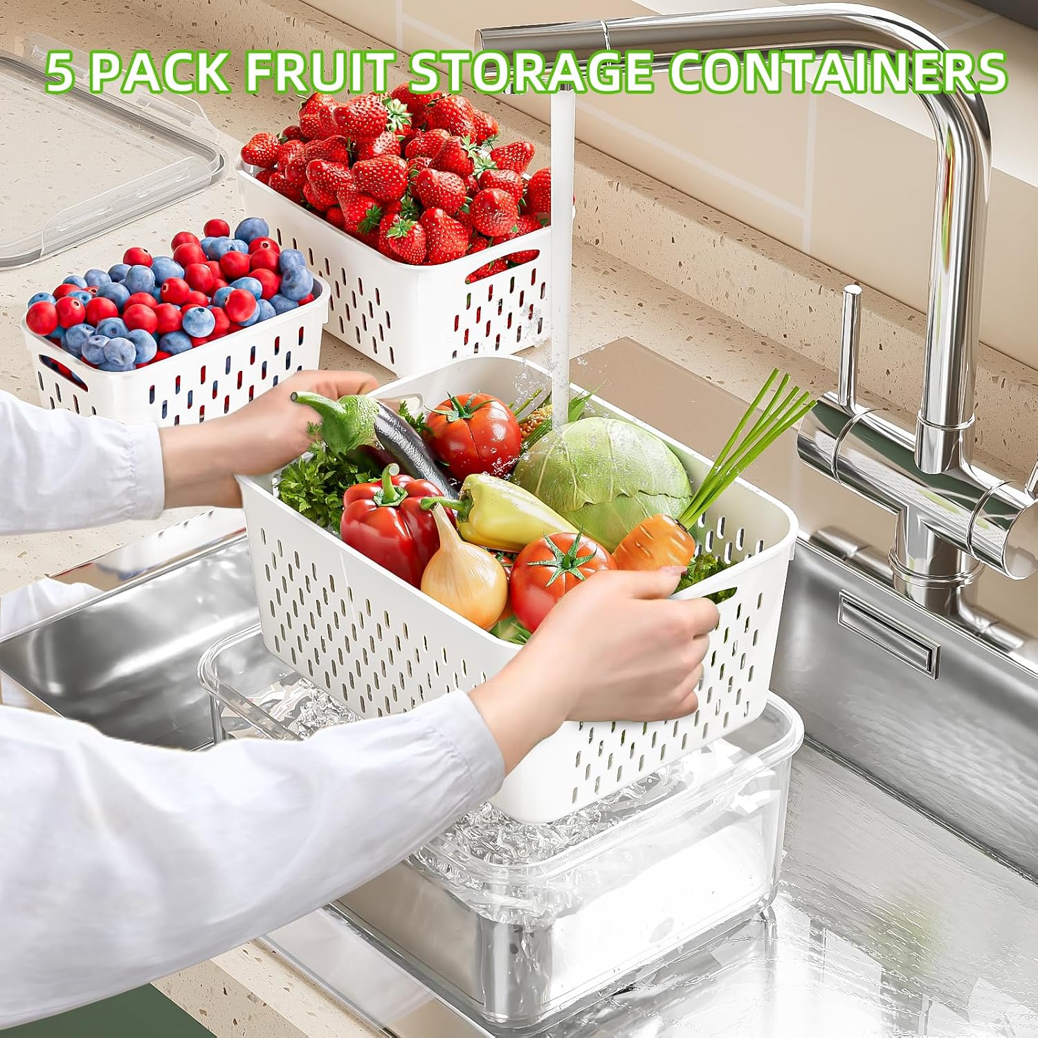Five-Pack Produce Storage Containers