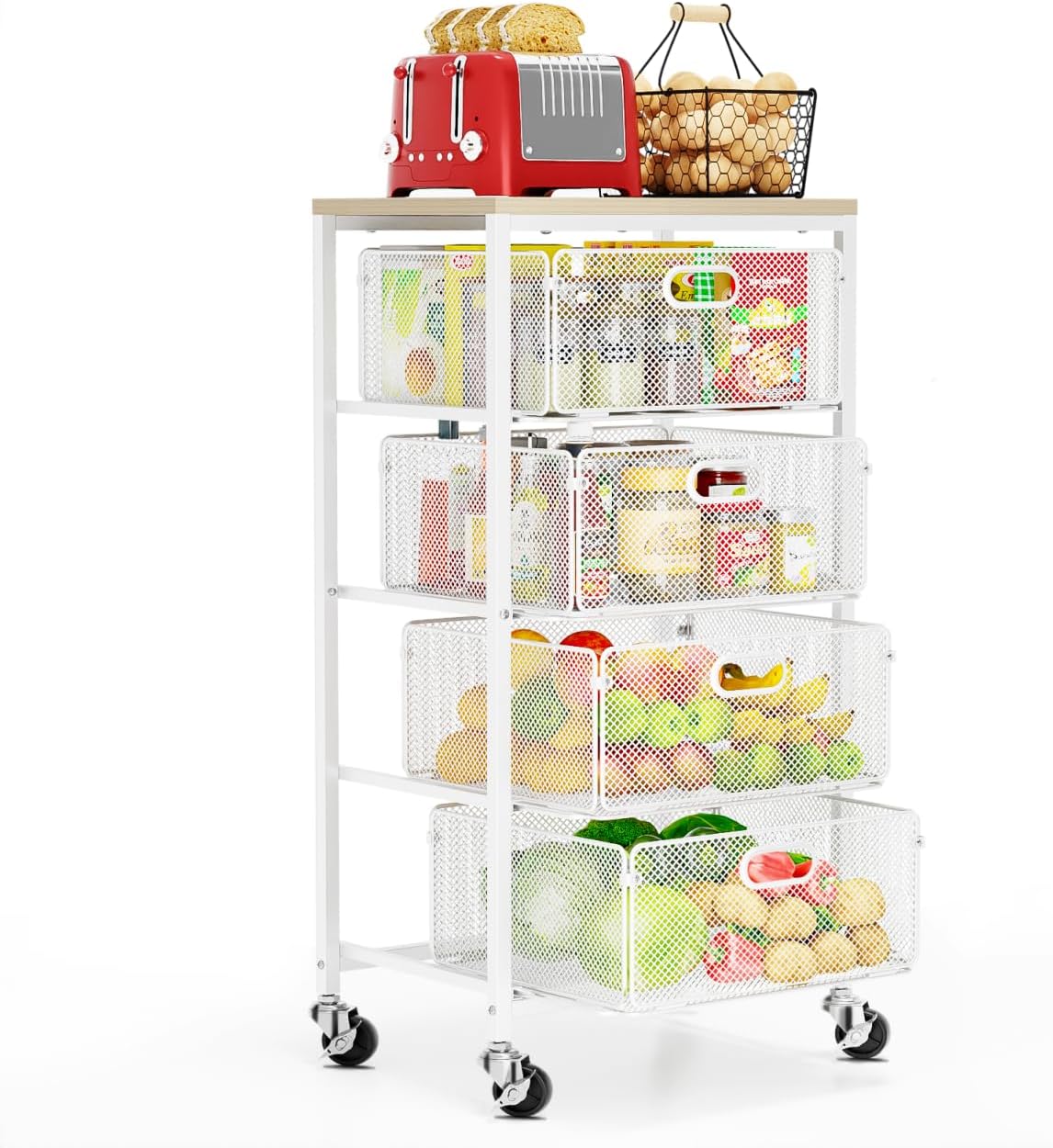 Four-Tier Rolling Utility Cart