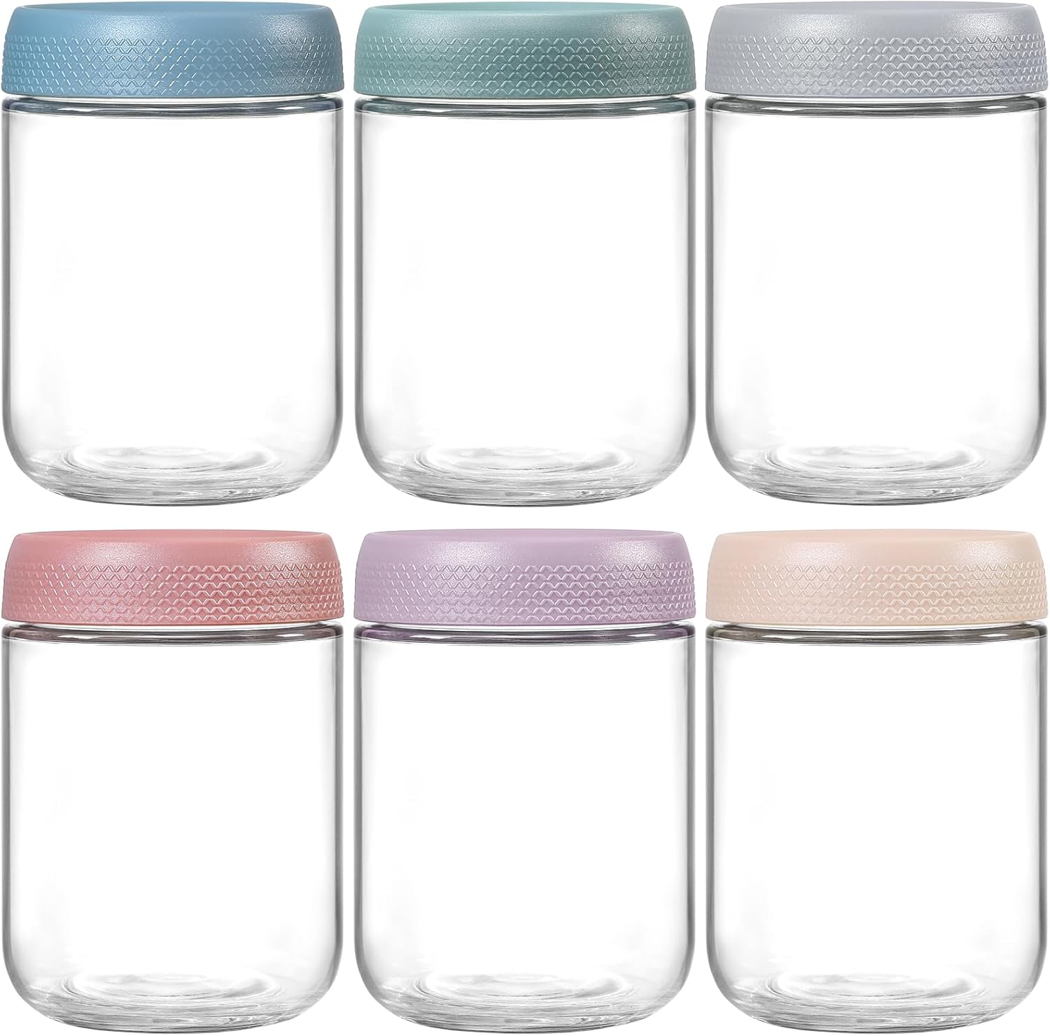 Six-Pack Glass Storage Jars with Lids