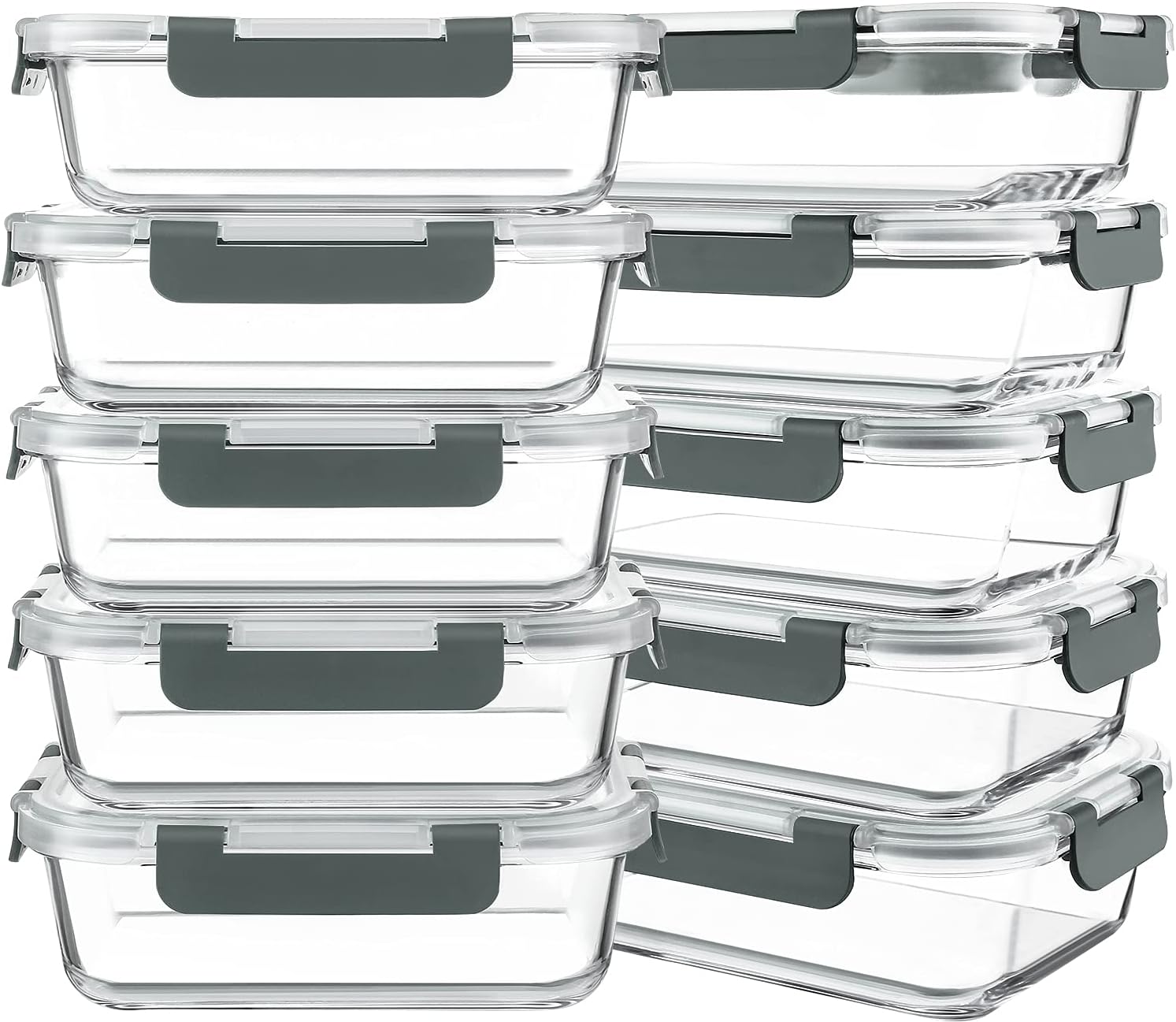 Ten-Pack Glass Food Containers