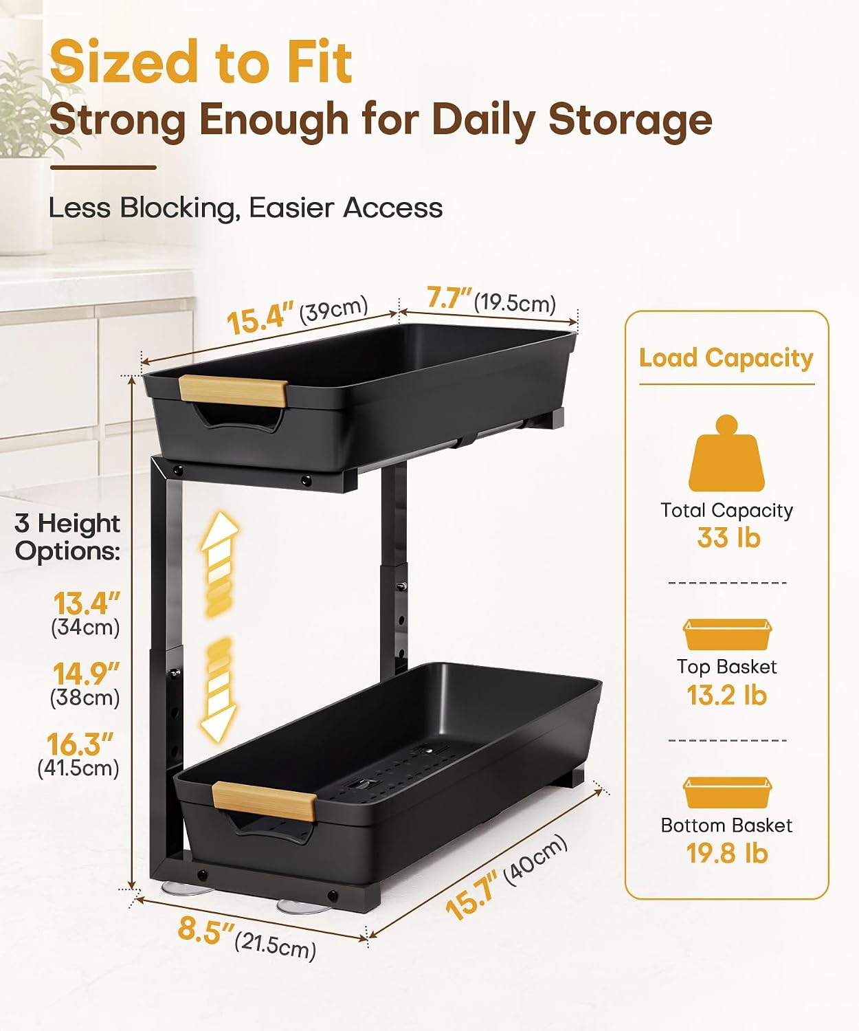 Two-Pack Sliding Under Sink Organisers